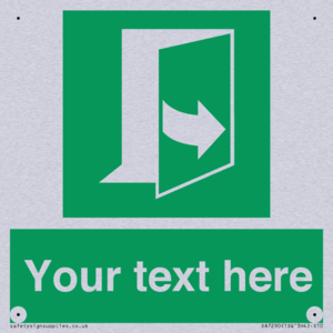 Custom sign safe condition door opens pulling left hand side